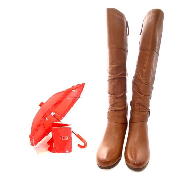 Knee High Boots Array Banana Bread Dakota Ban Zip Boots NWB Sz 9.5 - Picture 1 of 10